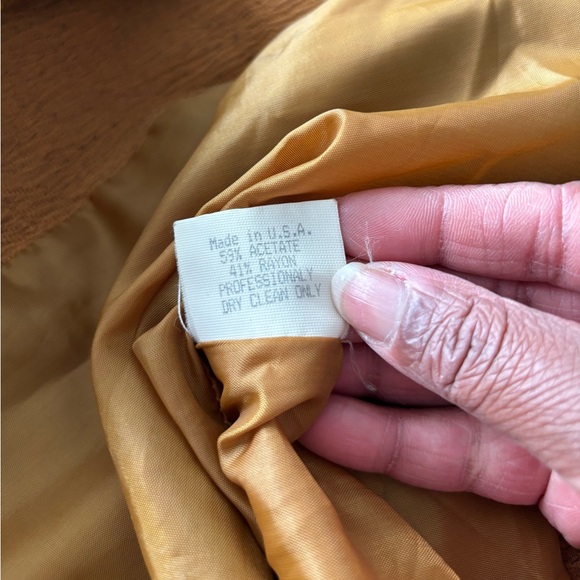 VTG AC Sport Jacket Rust Brown Crinkle Collarless Blazer Women 16W 90s Retro USA - Picture 11 of 11